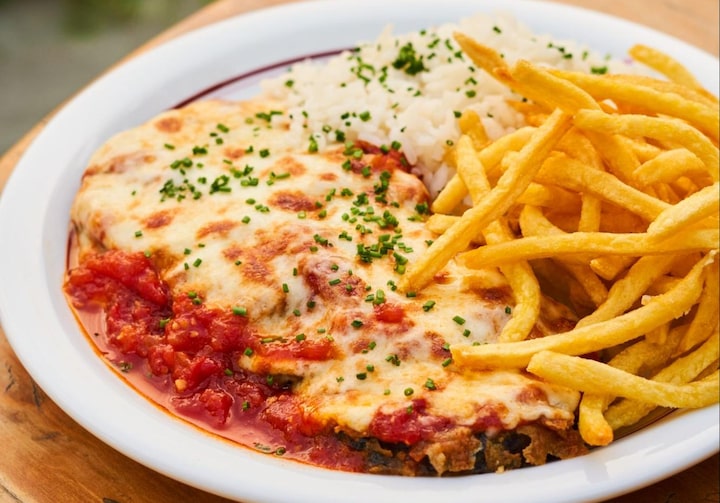 2 Marmitex Grande Bife Parmegiana